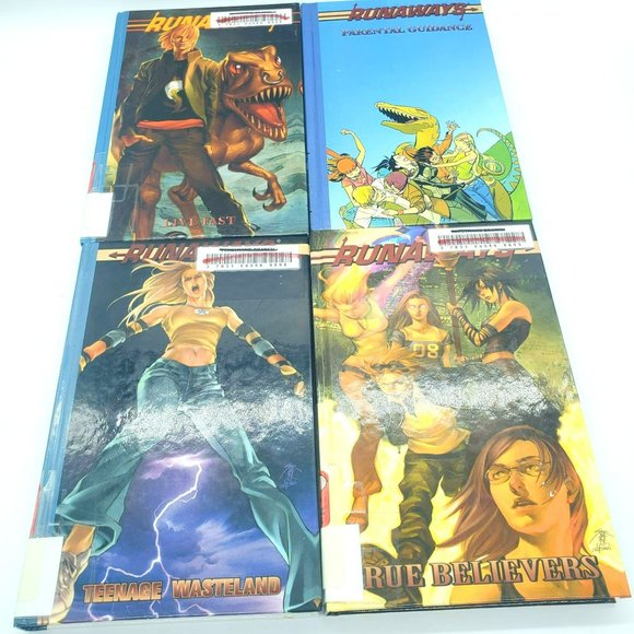 RUNAWAYS Vol 2,4,6, and 7 Graphic Novels Lot of 4 Hardcovers Joss Whedon Ex-Libr - Picture 1 of 8